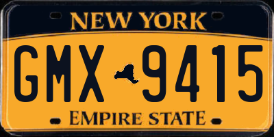 NY license plate GMX9415
