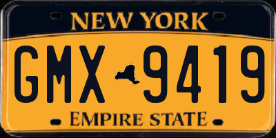 NY license plate GMX9419
