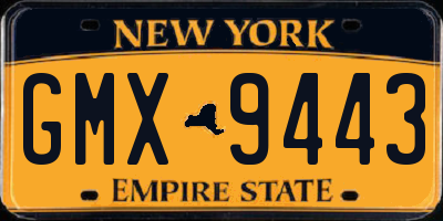 NY license plate GMX9443