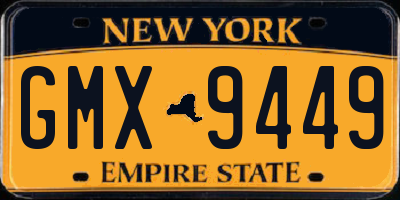 NY license plate GMX9449