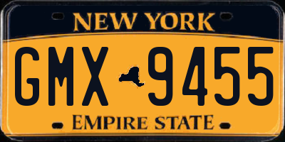 NY license plate GMX9455