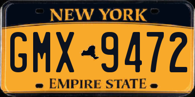 NY license plate GMX9472