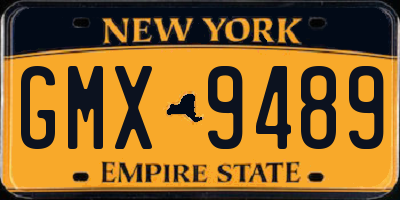 NY license plate GMX9489