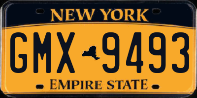 NY license plate GMX9493