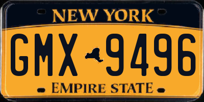 NY license plate GMX9496