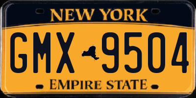 NY license plate GMX9504