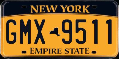 NY license plate GMX9511