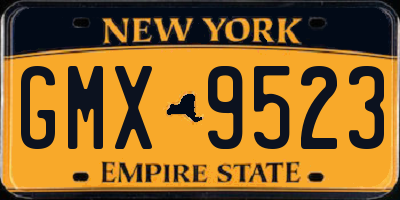 NY license plate GMX9523