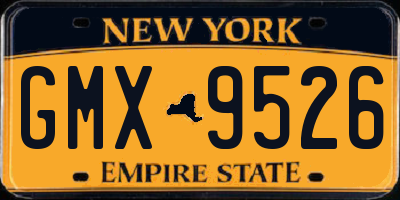 NY license plate GMX9526