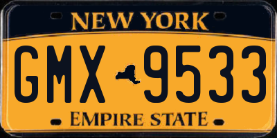 NY license plate GMX9533