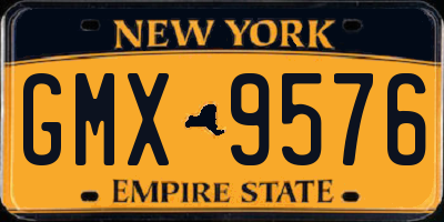 NY license plate GMX9576