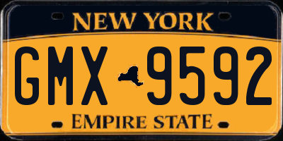 NY license plate GMX9592
