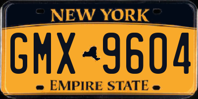 NY license plate GMX9604