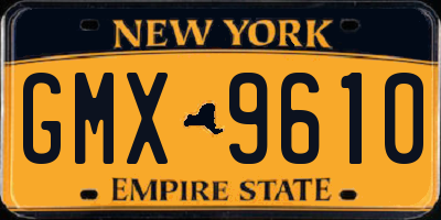 NY license plate GMX9610