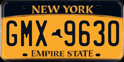 NY license plate GMX9630