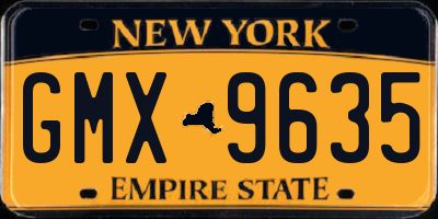 NY license plate GMX9635