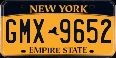 NY license plate GMX9652