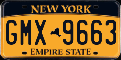 NY license plate GMX9663