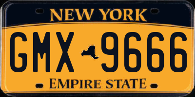 NY license plate GMX9666