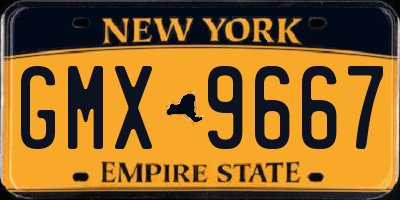 NY license plate GMX9667