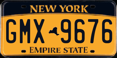 NY license plate GMX9676