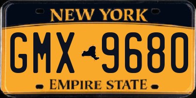 NY license plate GMX9680
