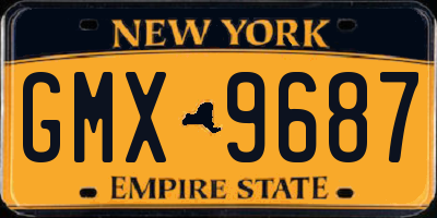 NY license plate GMX9687