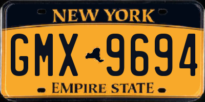 NY license plate GMX9694