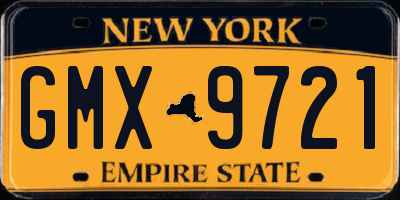 NY license plate GMX9721
