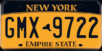 NY license plate GMX9722