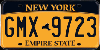 NY license plate GMX9723