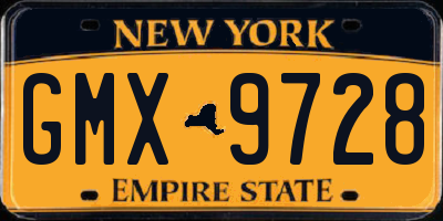 NY license plate GMX9728