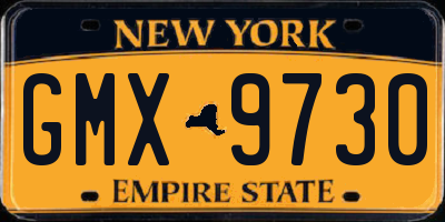 NY license plate GMX9730