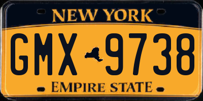 NY license plate GMX9738
