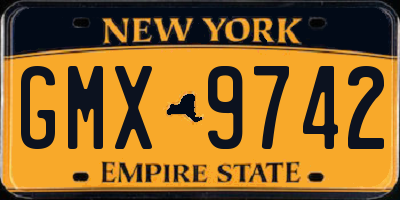 NY license plate GMX9742