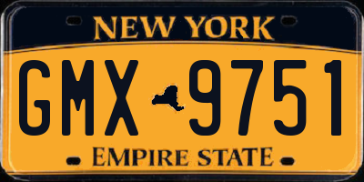 NY license plate GMX9751