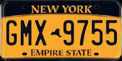 NY license plate GMX9755