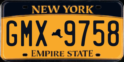 NY license plate GMX9758