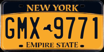NY license plate GMX9771