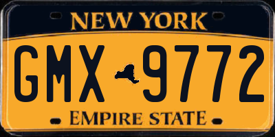NY license plate GMX9772