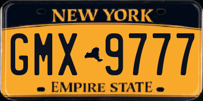 NY license plate GMX9777