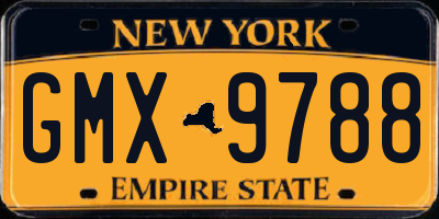 NY license plate GMX9788