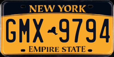 NY license plate GMX9794