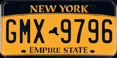 NY license plate GMX9796