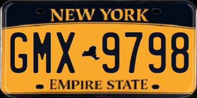 NY license plate GMX9798