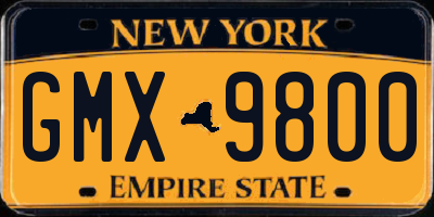 NY license plate GMX9800