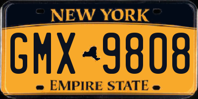NY license plate GMX9808
