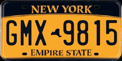 NY license plate GMX9815
