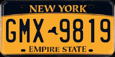 NY license plate GMX9819