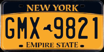 NY license plate GMX9821